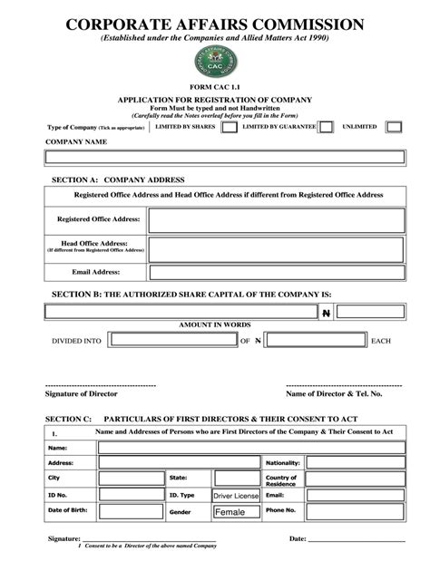 cac registration form